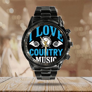 Discover I love Country Music Calendar Steel Band Watch
