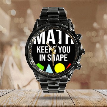 Discover Math Keeps You In Shape Funny Math Teacher Workout Calendar Steel Band Watch