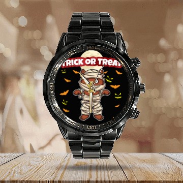 Discover Trick Or Treat Scary Creepy Halloween Monster Calendar Steel Band Watch