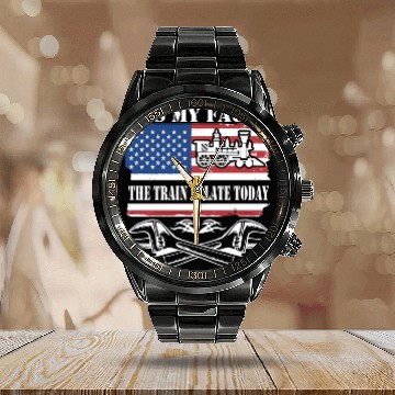 Discover Train Mechanic Calendar Steel Band Watch