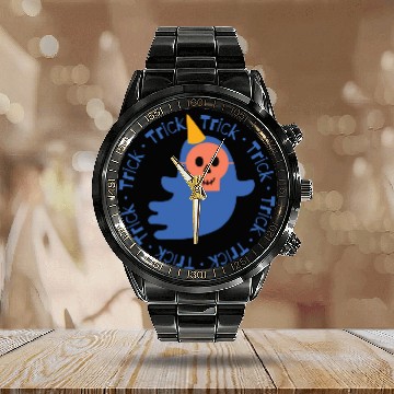 Discover Halloween Trick Calendar Steel Band Watch
