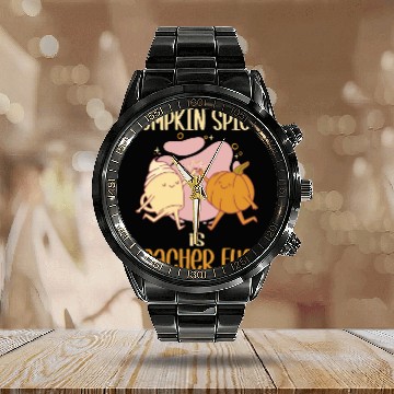 Discover Pumpkin Spice is Teacher Fuel Funny Fall Autumn Calendar Steel Band Watch