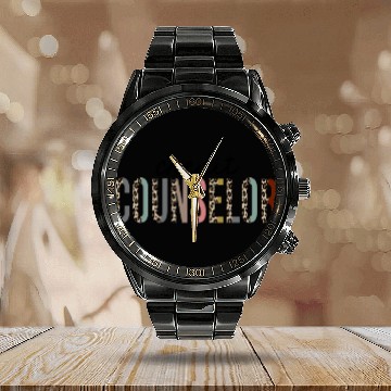 Discover Credit Counselor Leopard Print Funny Calendar Steel Band Watch