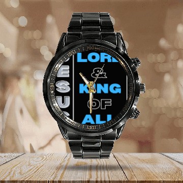 Discover JESUS IS LORD & KING Calendar Steel Band Watch