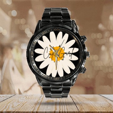 Discover Cute Girl floral Calendar Steel Band Watch