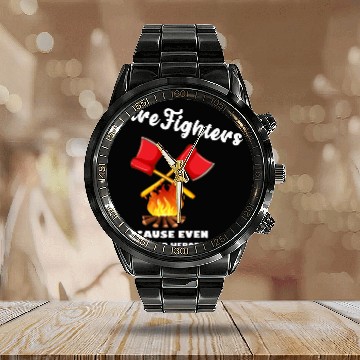 Discover Firefighters Because Even Cops Need Heroes Rescuer Calendar Steel Band Watch