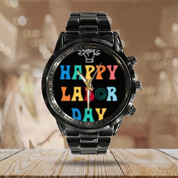 Discover Happy Labor Day For Men Women Kids Calendar Steel Band Watch