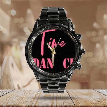 Discover time to dance for girls fashion Calendar Steel Band Watch