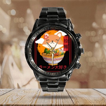 Discover I Love Ramen Calendar Steel Band Watch