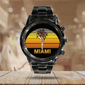 Discover Miami Florida Palm Tree Christmas Lights Family Calendar Steel Band Watch