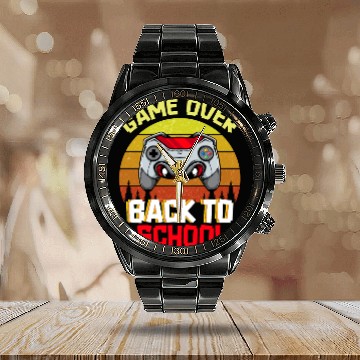 Discover Game Over Back to School Calendar Steel Band Watch