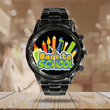 Discover back to school Calendar Steel Band Watch