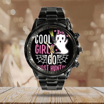 Discover Cool girls go ghost hunting Calendar Steel Band Watch