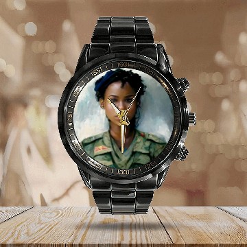 Discover Beautiful US army combat medic painting Calendar Steel Band Watch
