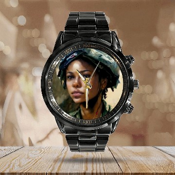 Discover Beautiful US army combat medic painting Calendar Steel Band Watch