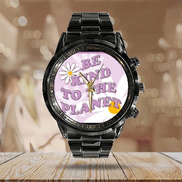 Discover What We Save Save Us - Save Our Planet 1 Calendar Steel Band Watch