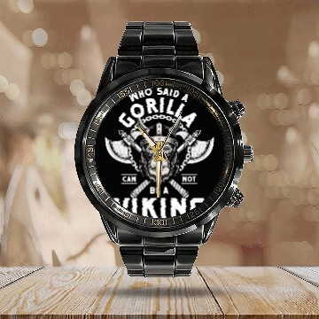 Discover Gorilla Silverback Zoo Calendar Steel Band Watch