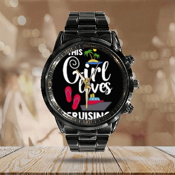 Discover Cruise Ship Vacation Trip Party Sailing Boating Calendar Steel Band Watch