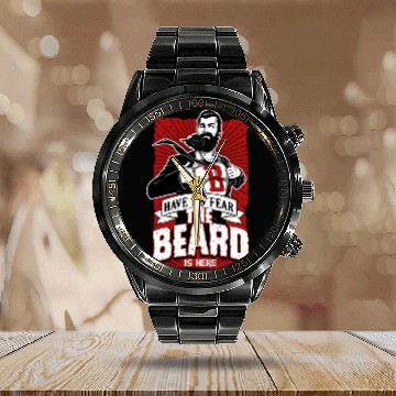 Discover Have No Fear The Beard Is Here Funny Beard Lover Calendar Steel Band Watch