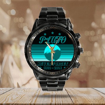 Discover Pluto Never Forget Calendar Steel Band Watch