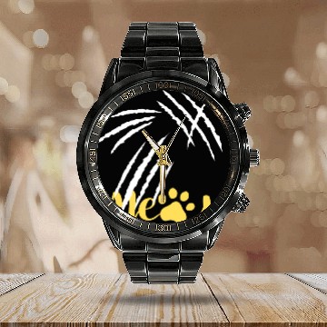 Discover meow cat scratch Calendar Steel Band Watch