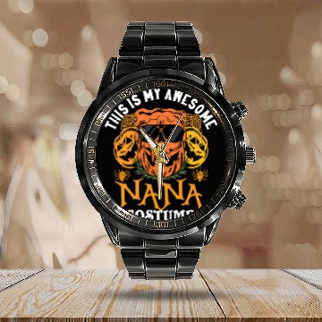 Discover This Is My Awesome Nana Costume Grandma Halloween Calendar Steel Band Watch