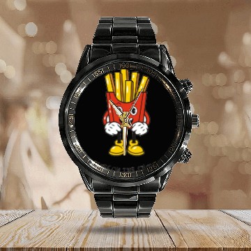 Discover Eyes on the fries unisex Calendar Steel Band Watch