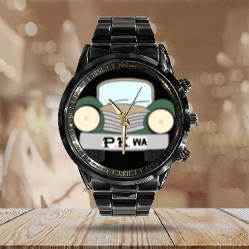 Discover Old Car Khaki Afrikaans PK wa Calendar Steel Band Watch