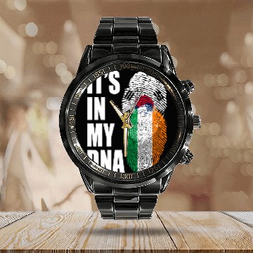 Discover South Korean And Irish Mix Heritage DNA Flag Calendar Steel Band Watch