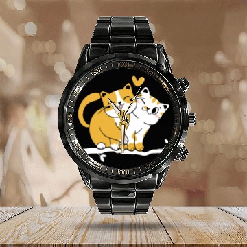 Discover Cat Owner Cute Cat Lover Baby Cats Owner I Cute Ca Calendar Steel Band Watch