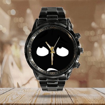 Discover Annoyed face expression Calendar Steel Band Watch