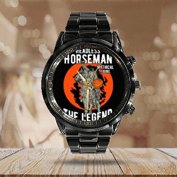 Discover Headless Horseman Halloween Calendar Steel Band Watch, Halloween Party