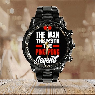 Discover Funny Ping Pong Table Tennis Gift Calendar Steel Band Watch