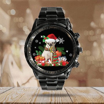 Discover Christmas French Bulldog, Frenchie dog Calendar Steel Band Watch