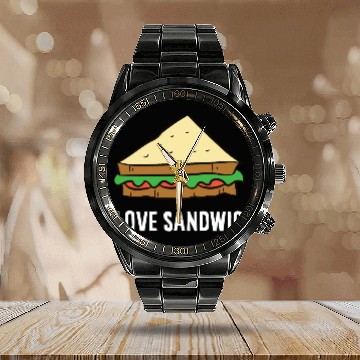 Discover Sandwich - I love sandwiches Calendar Steel Band Watch