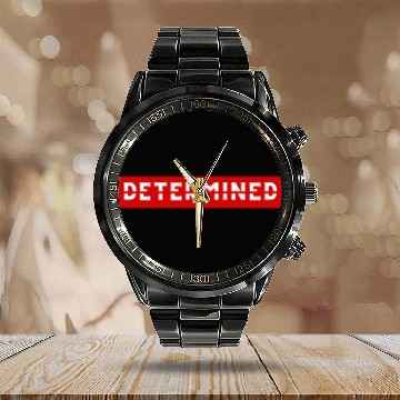 Discover Determined Motivation business fitness workout Calendar Steel Band Watch