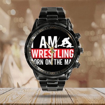Discover Catch Wrestling I Am Wrestling Wrestler Fight Calendar Steel Band Watch