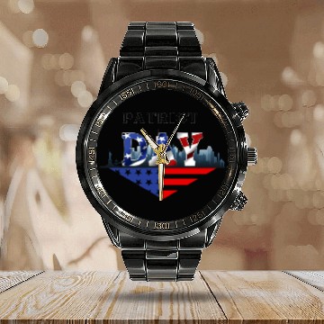 Discover Patriot Day 9.11 Calendar Steel Band Watch