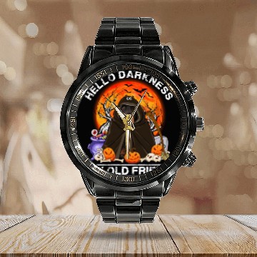 Discover Hello Darkness My Old Friend Dog English Cocker Calendar Steel Band Watch