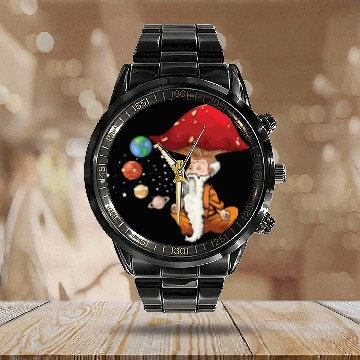 Discover Relax Yoga Time Mandala Meditate Gnome Dwarf Yoga Calendar Steel Band Watch