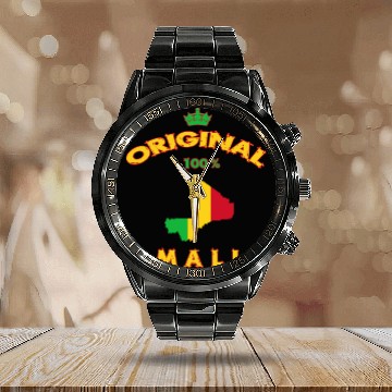 Discover Mali Original 100% flag design Calendar Steel Band Watch