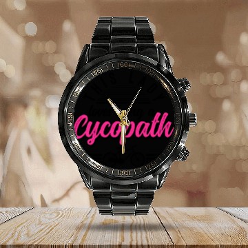 Discover Funny Lady Cycling Riders Cyclist Bicycle Calendar Steel Band Watch