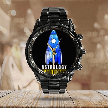 Discover Abstract Delightful Rocket Of Cheerful Astro Quote Calendar Steel Band Watch