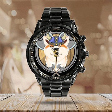 Discover Akita Inu I Valhalla I Viking Calendar Steel Band Watch