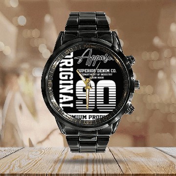 Discover 1990 Vintage Birthday Vintage Gift Retro Calendar Steel Band Watch