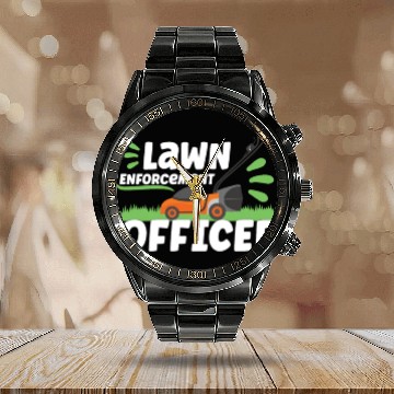 Discover Gardening Plants Gardener lawn mowing Leaf Blower Calendar Steel Band Watch