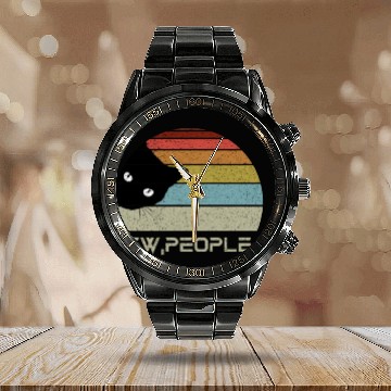 Discover Ew people retro cat funny vintage Calendar Steel Band Watch