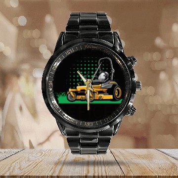 Discover Gardening Plants Gardener lawn mowing Leaf Blower Calendar Steel Band Watch