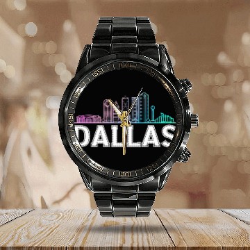 Discover Dallas City Texas Dallas Calendar Steel Band Watch