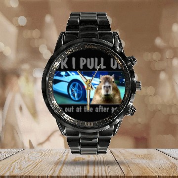 Discover Ok I Pull Up Capybara Meme After Party Rap Song ar Calendar Steel Band Watch